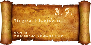 Mirgics Flavián névjegykártya